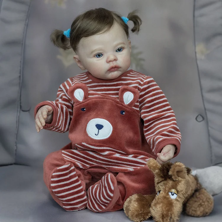 [Heartbeat💖 & Sound🔊] 17" Lifelike Reborn Weighted Body Doll Set Gift for Kids,Baby Doll Girl Named Alirader