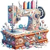 Sewing Machine - 14CT Stamped Cross Stitch - 40*40cm