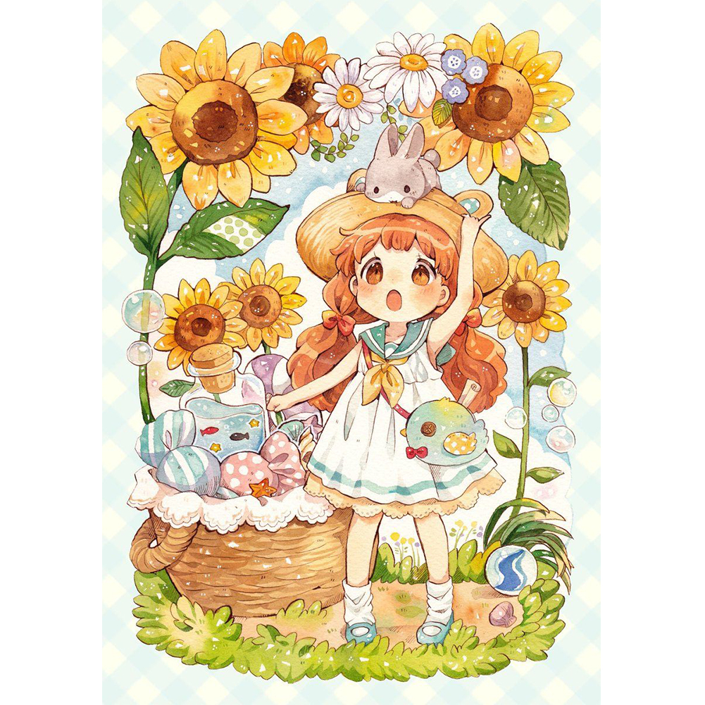 

Girl - 11CT Stamped Cross Stitch - 43*60CM, 501 Original