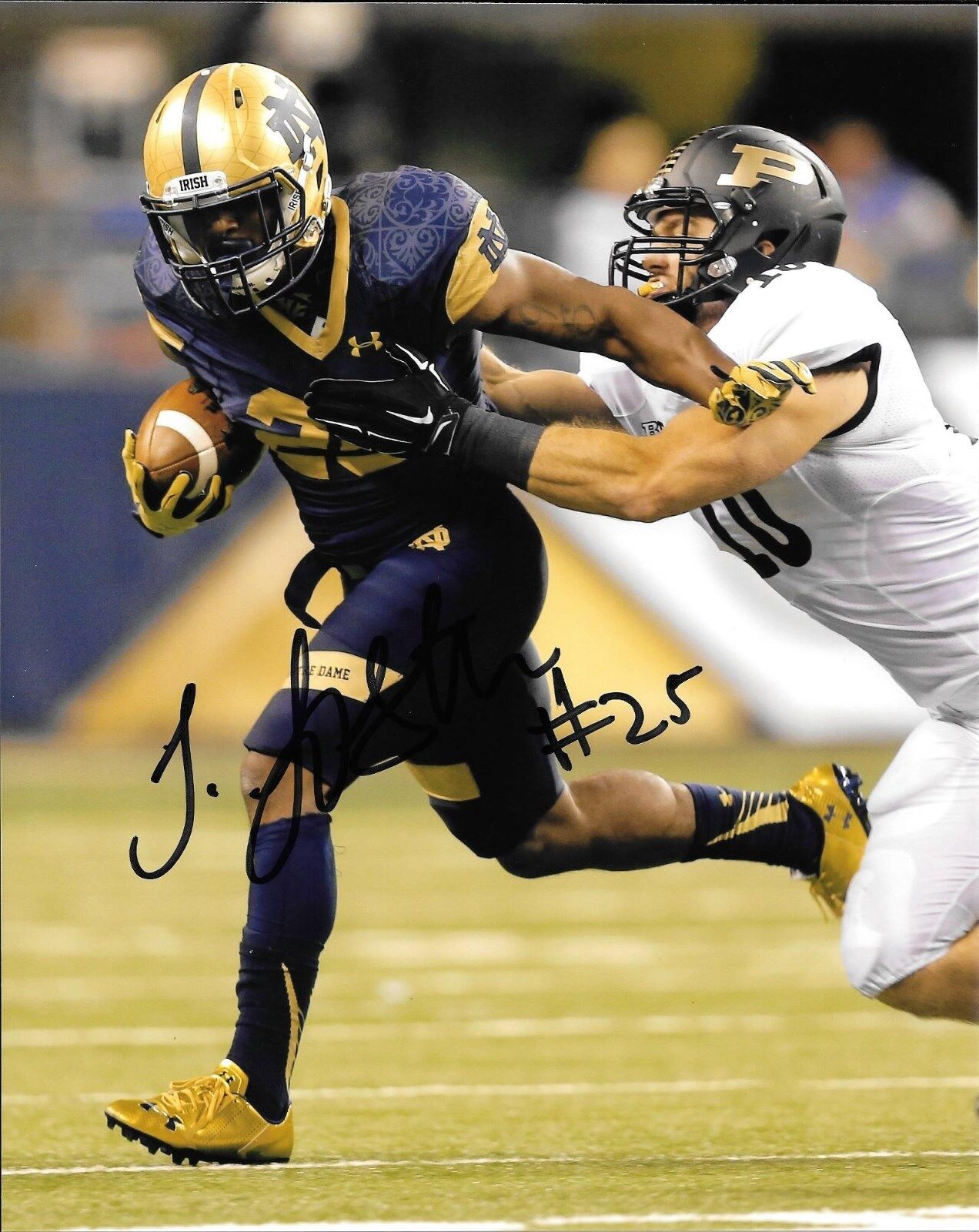 TAREAN FOLSTON HAND SIGNED NOTRE DAME FIGHTING IRISH 8X10 Photo Poster painting W/COA