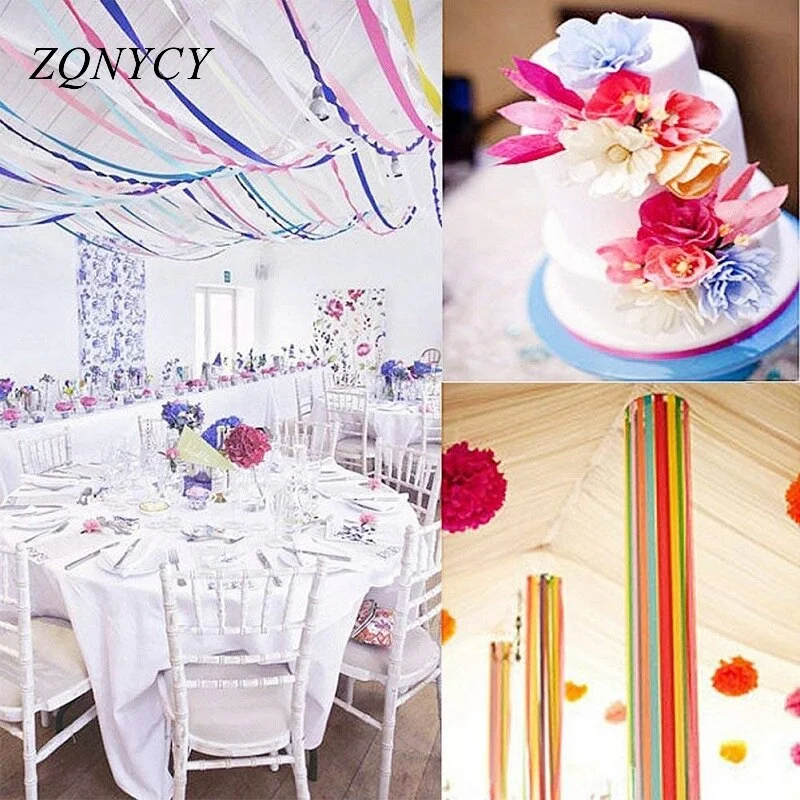32ft 10m Crepe Paper Streamers DIY Paper Garland Photography Backdrops For Wedding Birthday Party Baby Shower Venue Decoration