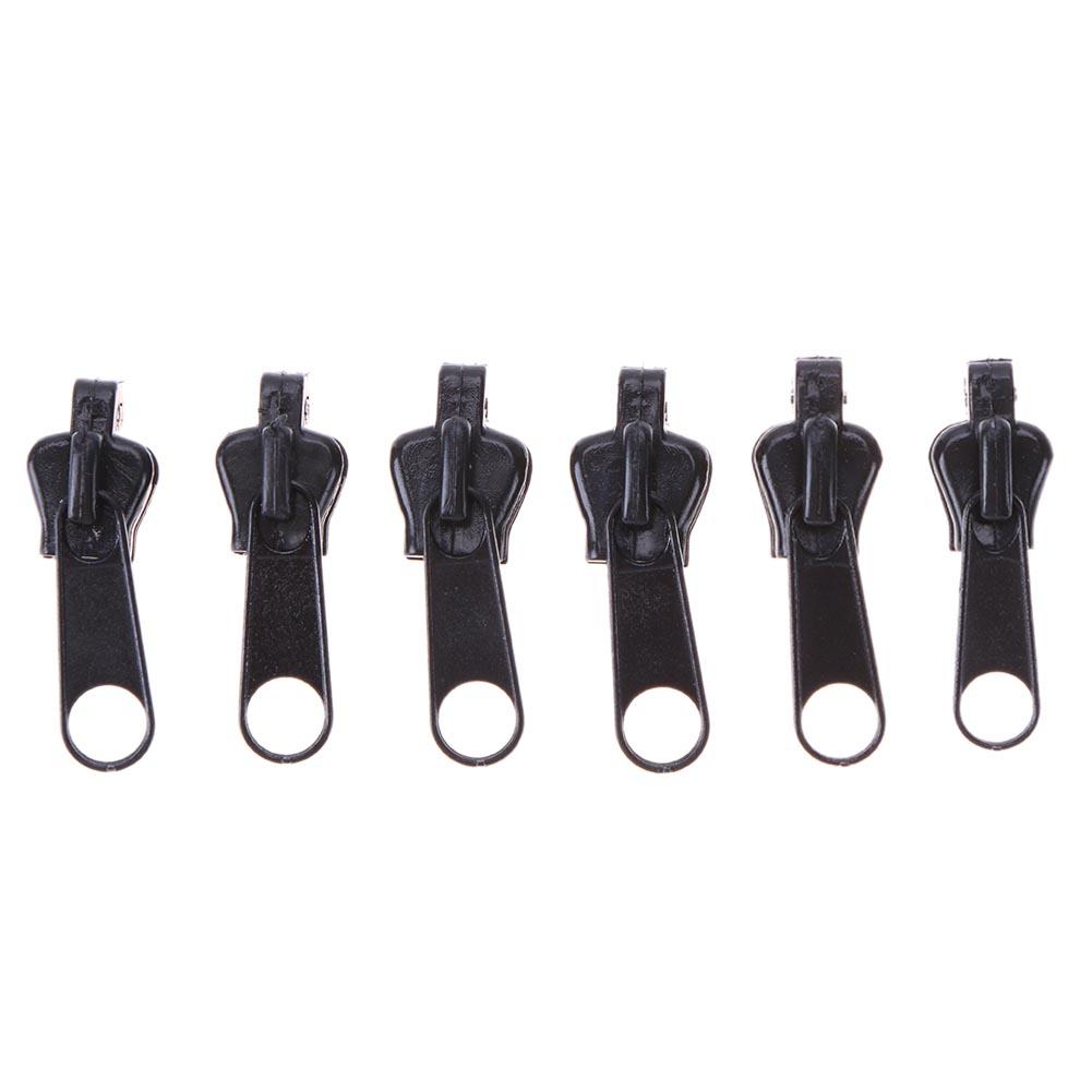 

6pcs/set Universal Fix Zipper Repair Kit Replacement Zip Slider, Black, 501 Original