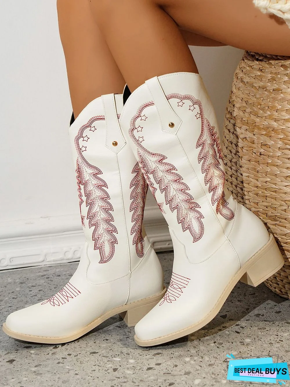 Plus Size West Style Embroidery Cowboy Boots