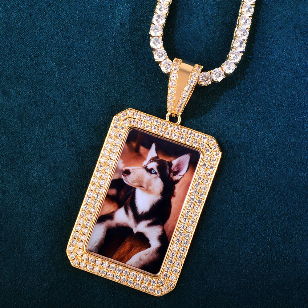Custom Square Picture Pendants With Chain