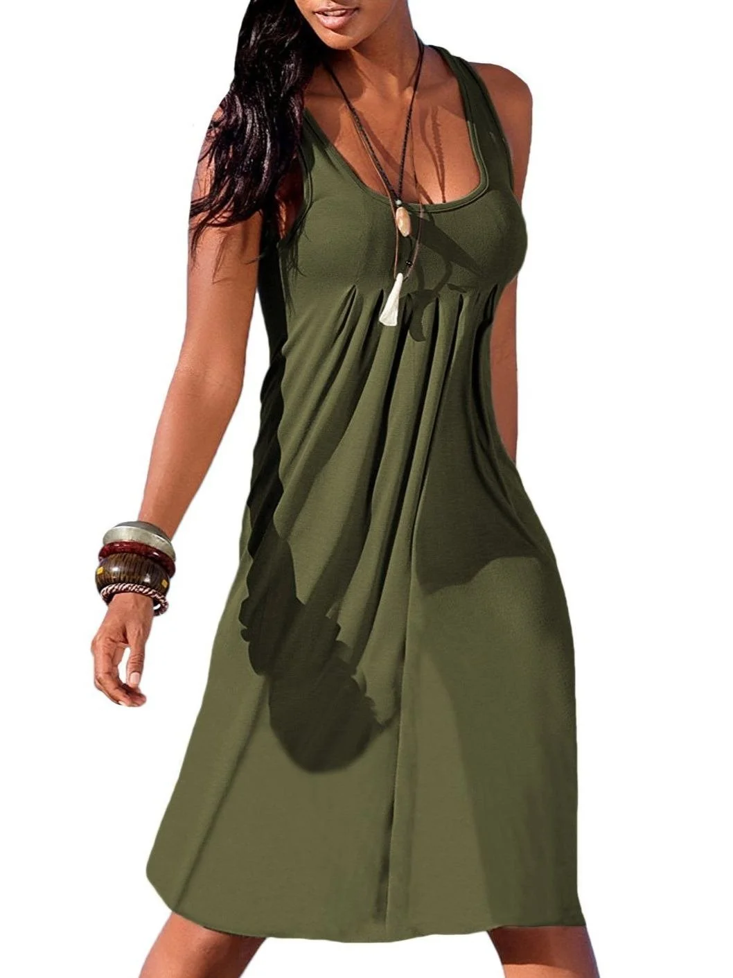 Women Round-neck Sleeveless Dress Casual Summer Short Dress