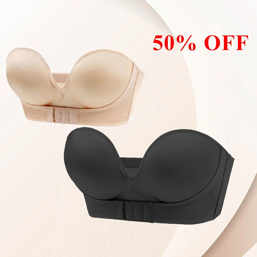STRAPLESS PUSH UP BRA😍Non-Slip Invisible Front Hook Underwear Bra——BUY MORE GET MORE FREE！