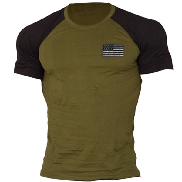 Men's Outdoor American Flag Tactical T-Shirt
