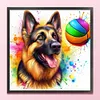 German Shepherd Playing Ball-11CT Stamped Cross Stitch 40*40cm/15.75*15.75in