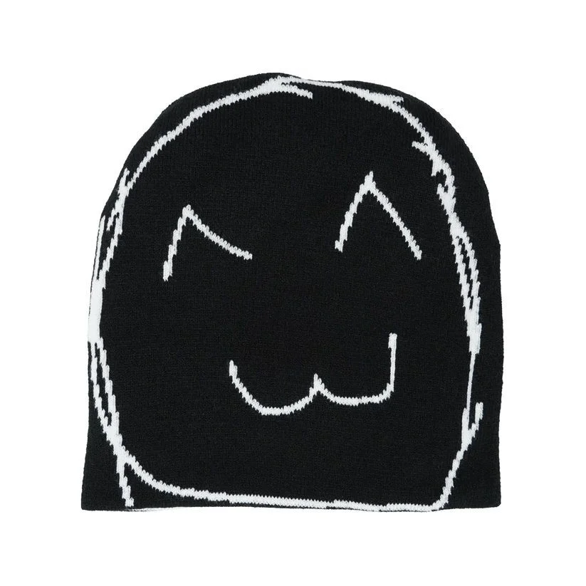 Athvotar Athvotar Halloween Tweed Pattern Knitted Hat Comfortable Warm Personality Hm Hop Halloween Gift Dome