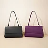 Simple Plain Color Leather Women's Shoulder Bag