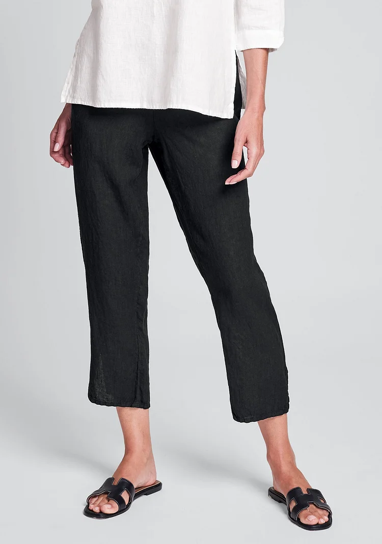 Pocketed Ankle Pant - Linen Pants