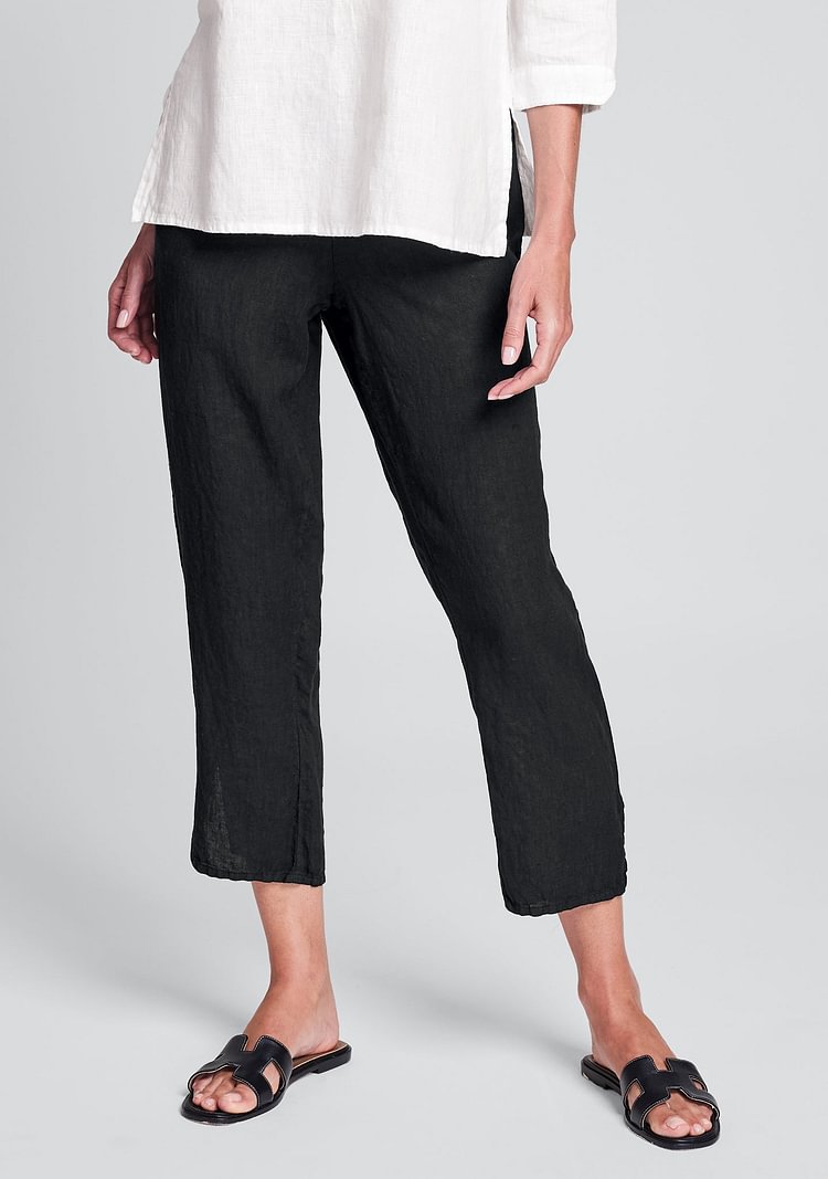 Pocketed Ankle Pant - Linen Pants