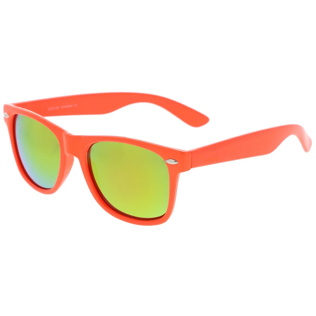 Retro Large Square Colored Mirror Lens Horn Rimmed glasses 55mm