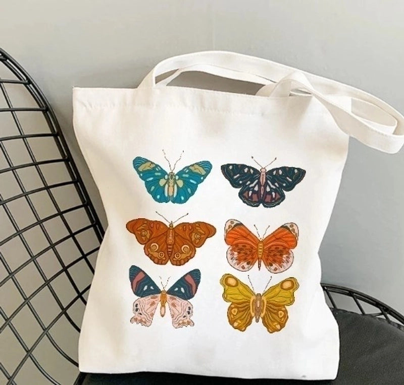 Women’s Minimalist Artistic Animal Mushroom Butterfly Shopping Bags