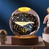 3D Galaxy Crystal Ball Children Night Light with Color LED Light Base Decoration Creative Gift Christmas Birthday Classmate Luminous Crystal Ball