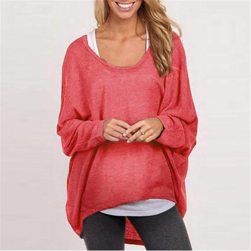 Loose Pullover Solid Color T-Shirt | 168DEAL