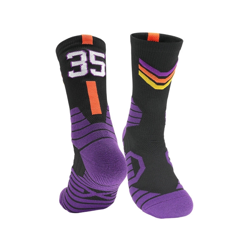 Curry Professional Basketball Socks Men’s High-top Breathable Combat Socks Training Mid-calf Socks Non-slip Sports Socks Men’s