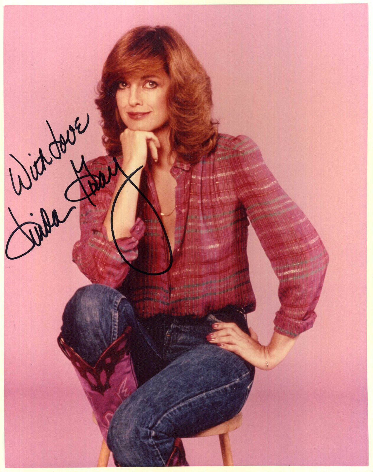 LINDA GRAY Signed Photo Poster paintinggraph - TV & Film Actress - Sue Ellen DALLAS - Preprint