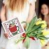 (US Only)12pcs DIY Calendar Diamond Painting Greeting Card for Bedroom Office Desk