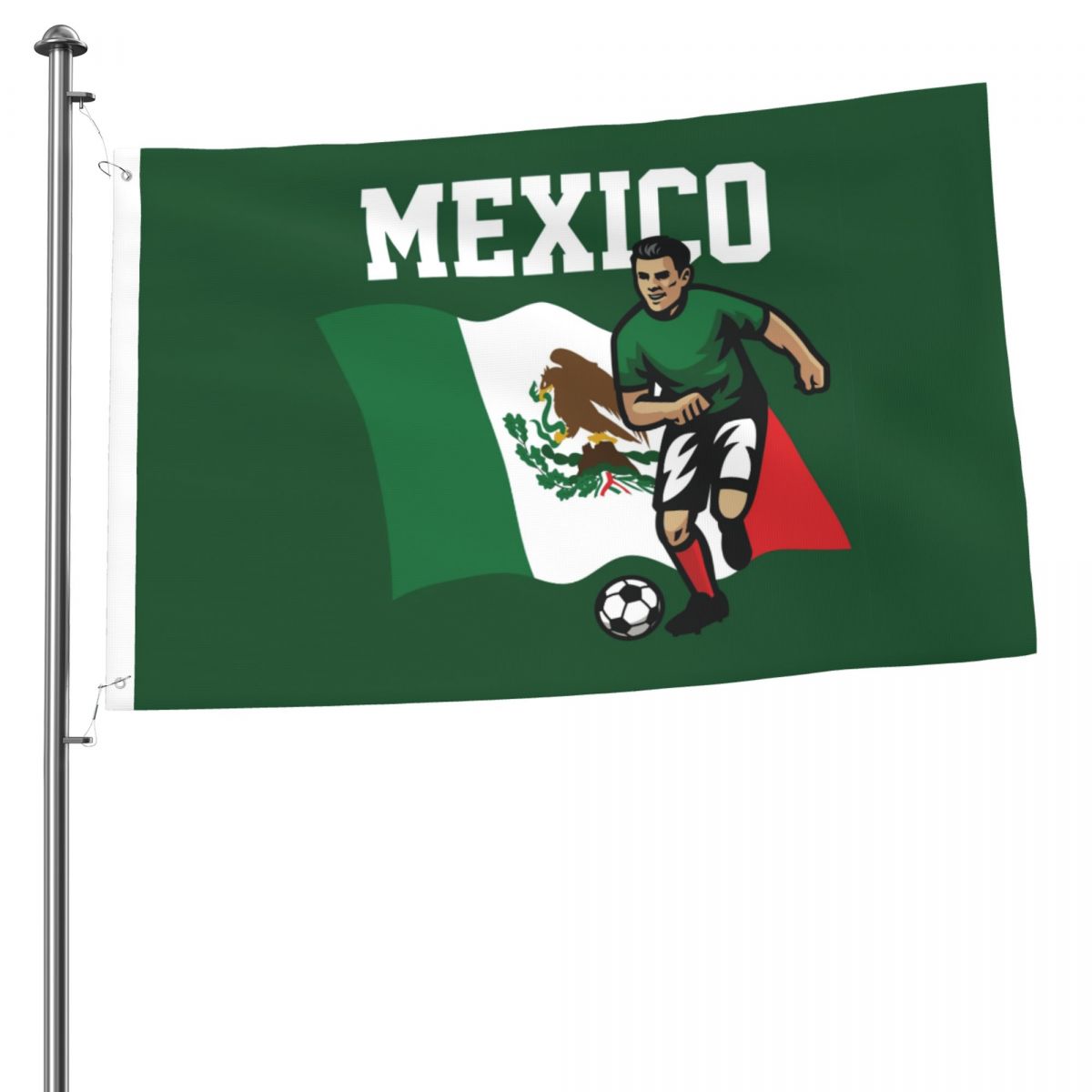 Mexico Soccer Player 2x3FT Flag