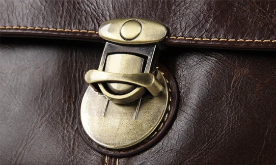 Brown distressed leather computer bag , real full grain leather laptop bags for men , slim leather document bag briefcase