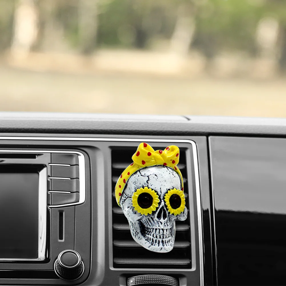 Ghost Head Aromatherapy Set Car Interior Air Vent Skull Smell Diffuser Clip