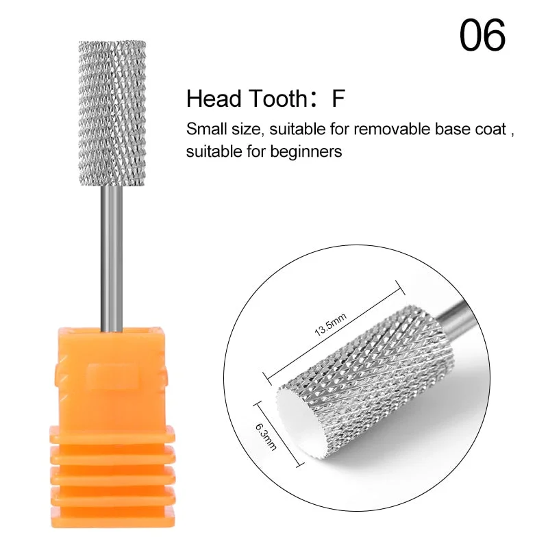 1 Pc Nail Drill Bit Multi-size Silver Manicure Nail Art Tool Electric Manicure Machine Device-Nail Inspo