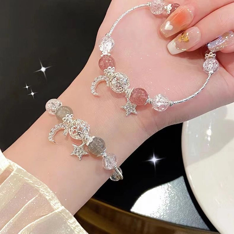 Star Moon Fairy Tale Super Sweet Moon Star Bracelet Small Fresh Design Light Luxury Fashion Galaxy Starry Sky Girl Jewelry