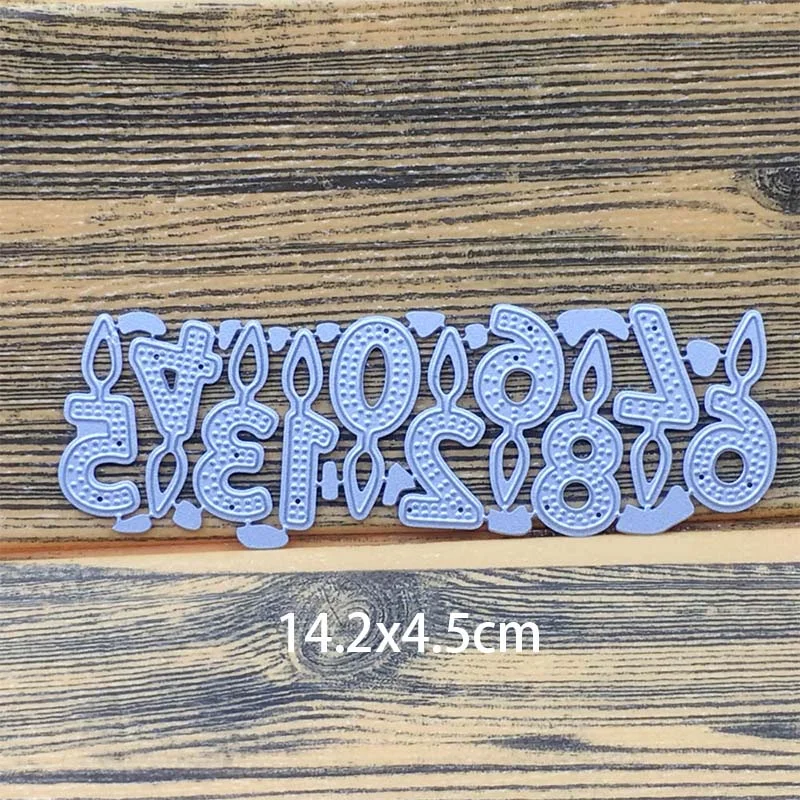 Metal Cutting Dies 0-9 Birthday Candle Numbers Dies Stencil Scrapbook DIY Paper Cards Embossing Handmade Gift for Birthday Party