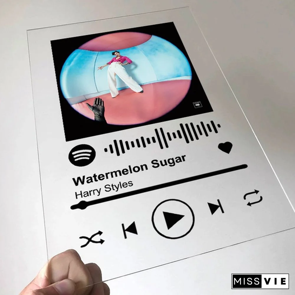 Famous British Male Singer Spotify Code Acrylic Music Board Acrylic Wall Poster Painting Spotify Scan Code Song Music Acrylic Plate Anniversary Music Plaque Anniversary Gift