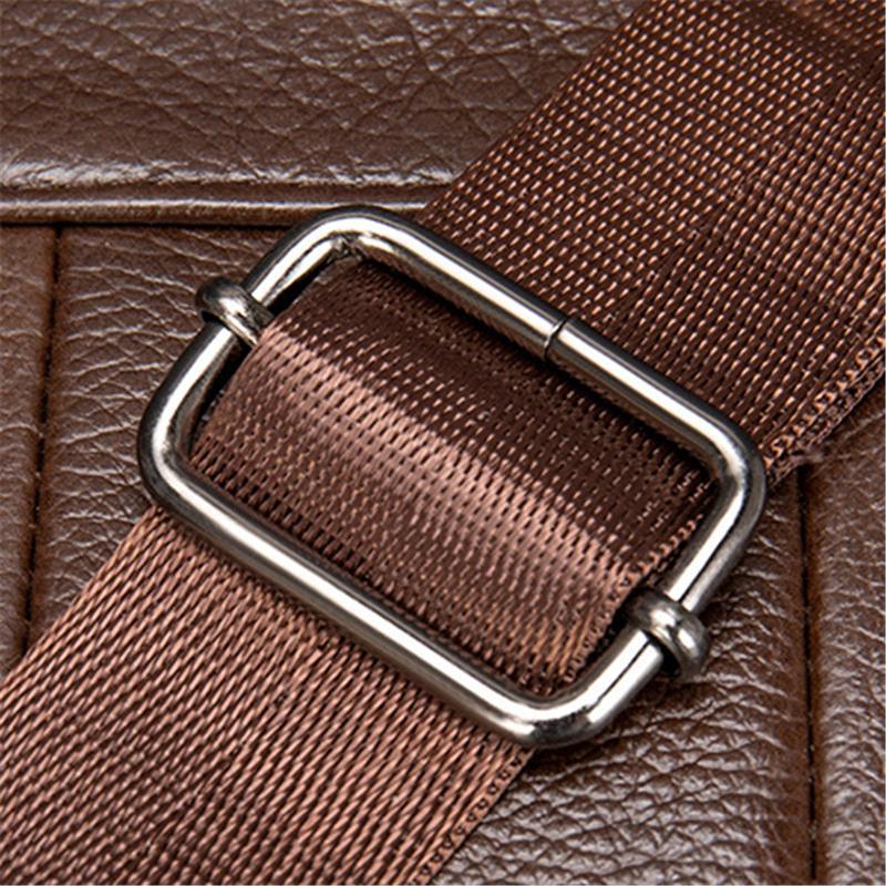 Men's Vintage Style Casual Leather Solid Color Crossbody Packs Shoulder Bag