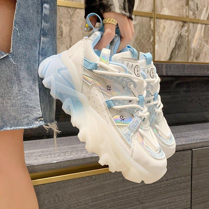 2021 New Sneakers Women Casual Platform Shoes Fashion Jelly Thick Bottom Ladies Trainers Chaussure Femme Chunky Sneakers Woman