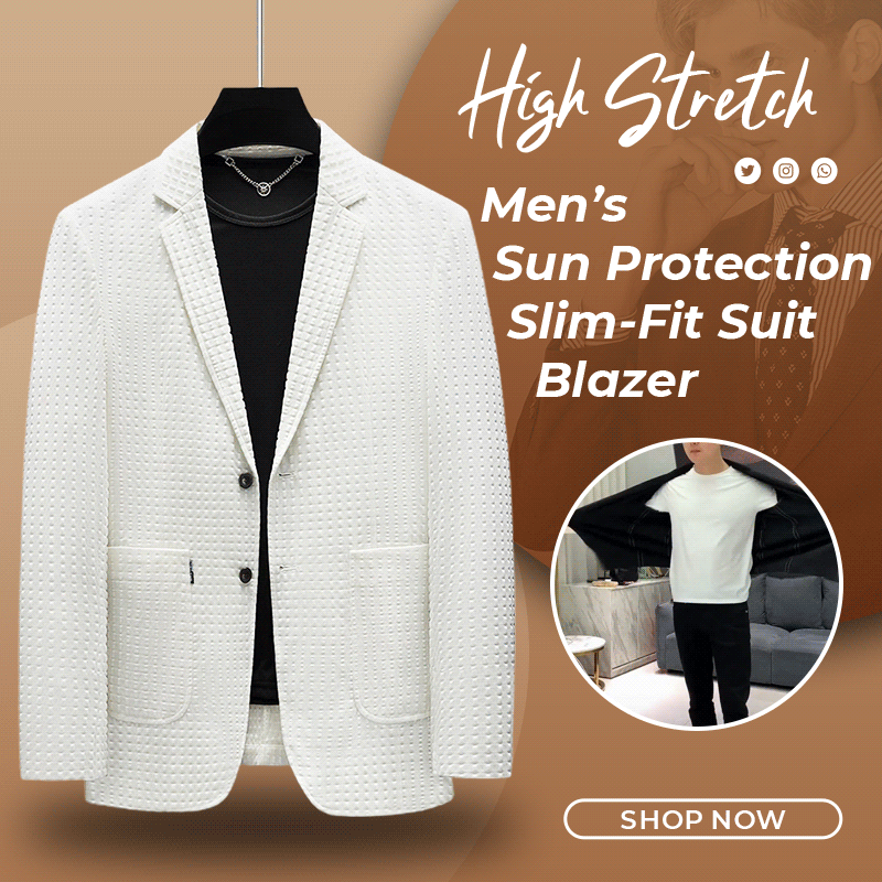 High Stretch Men’s Sun Protection Slim-Fit Suit Blazer