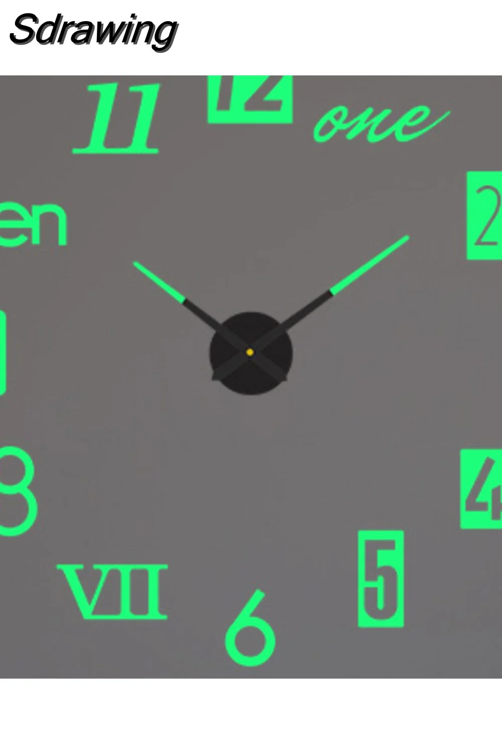 Sdrawing Wall Clock Luminous Frameless Wall Clocks DIY Digital Clock Wall Stickers Silent Clock for Home Living Room Office Wall Decor