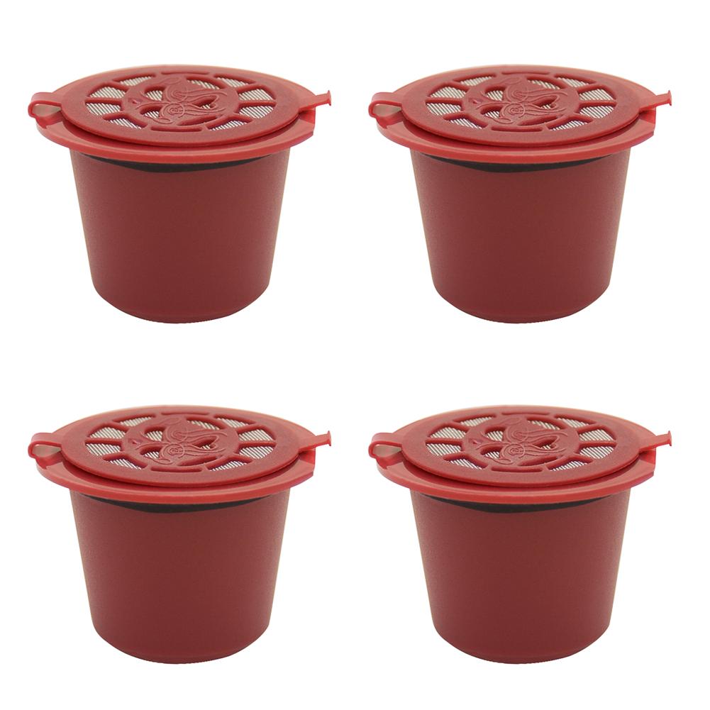 

4pcs/set Reusable Coffee Capsule Filter Shell for Nespresso Coffee Machine, Red, 501 Original