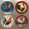 4PCS Rooster - Round Vintage Metal Signs Set - 30*30cm - Garden