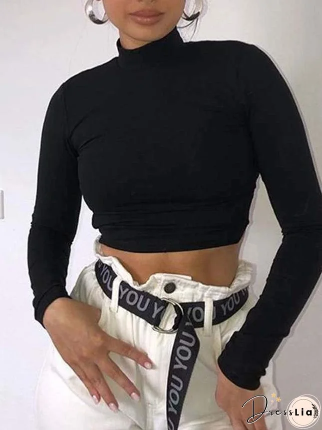 Hollowout Lace-up Slim Fit T-shirt for Women