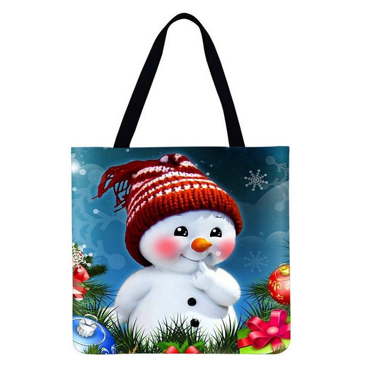 Snowman - Linen Tote Bag