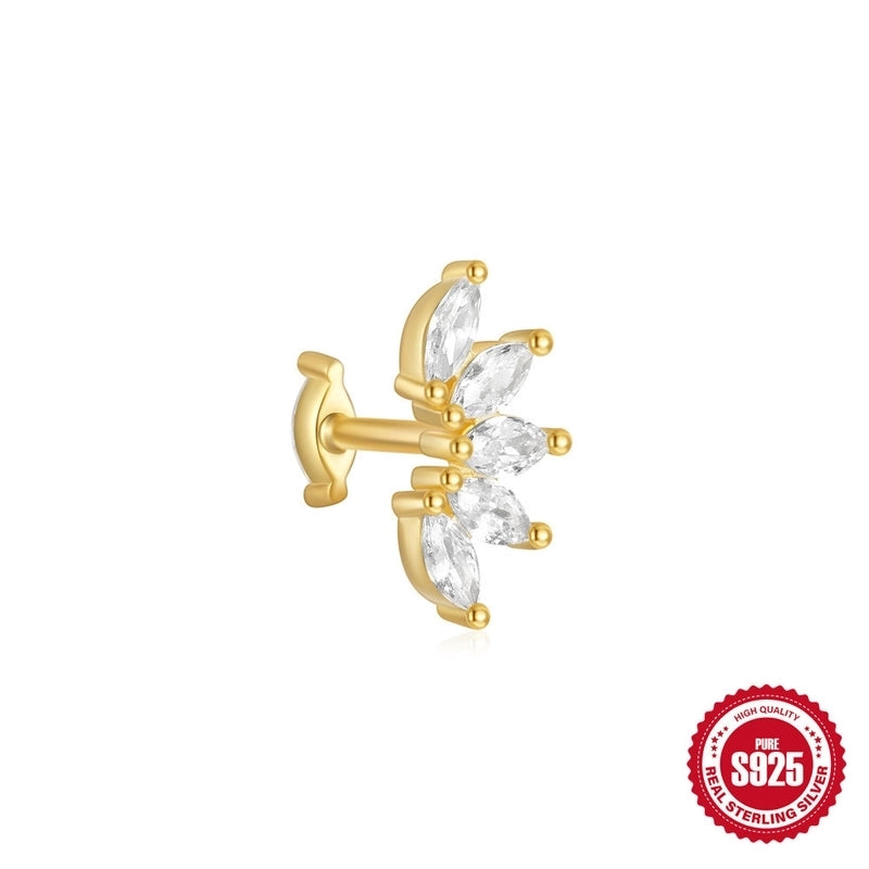 1 Piece 925 Sterling Silver Devil’s Eye Star Moon Ear Studs