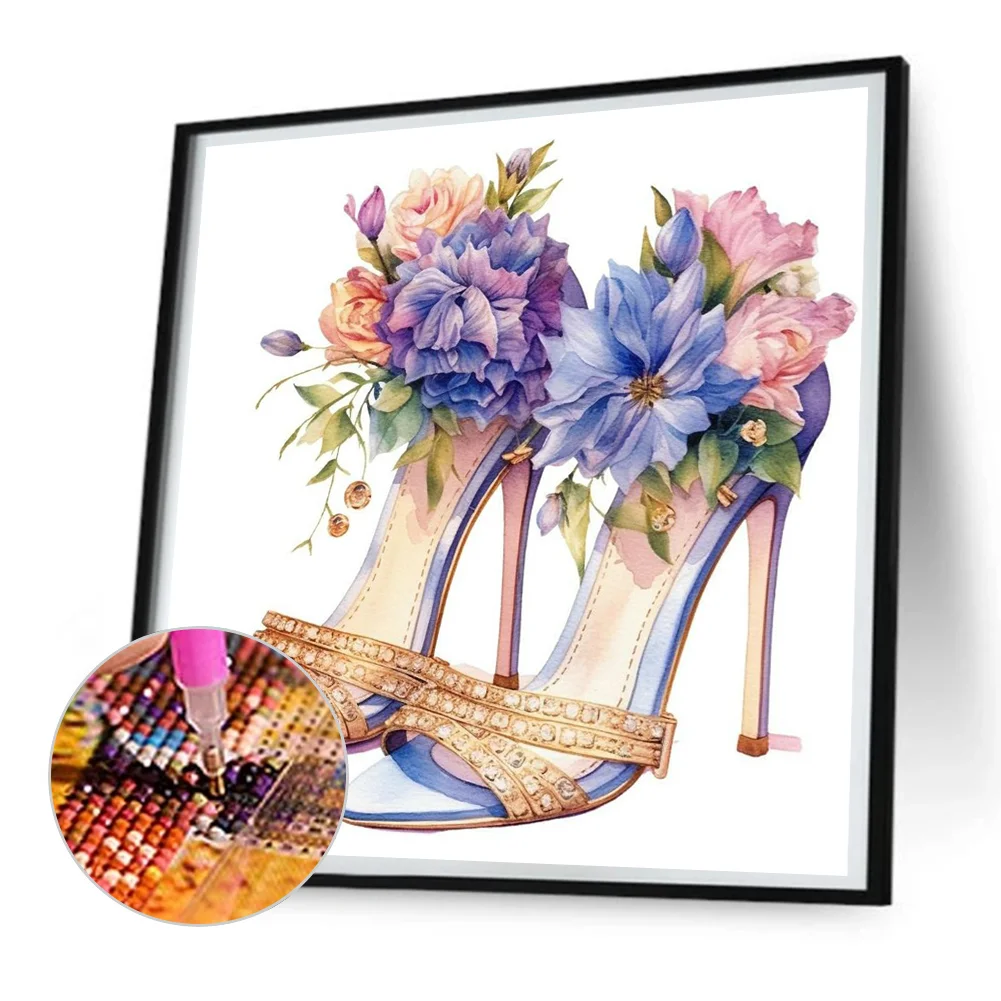 Diamond Painting - Full Round Drill - Flower High Heels(Canvas|30*30cm)