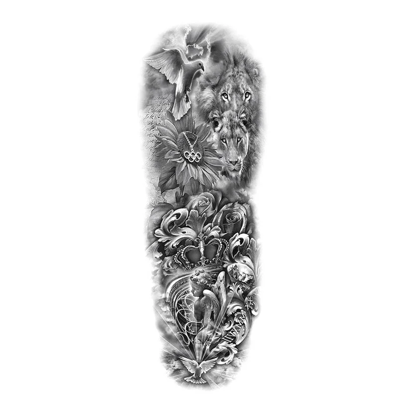 Waterproof Large Arm Temporary Tatoo Sticker Supernatural Fake Animal Stickers For Men Body Art Temporary Tattoo Skeleton Hand