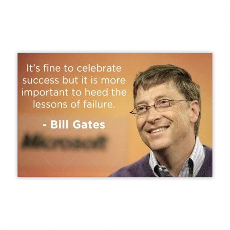 Motivational Quote Art Bill Gates Canvas Paintings Figure Wall Art Posters Prints Wall Pictures for Office Inspirational Cuadros