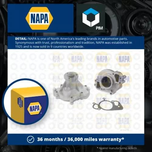 Water Pump fits JAGUAR XKR X100, X150 4.0 4.2 98 to 14 Coolant NAPA AJ8008912 Parts
