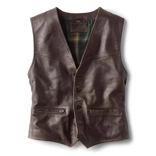 MEN'S SIMPLE LEATHER VEST