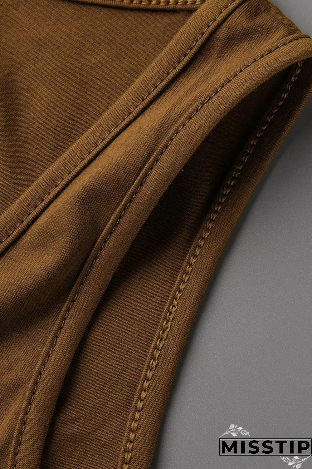 Black Fashion Casual Solid Slit U Neck Sleeveless Two Pieces