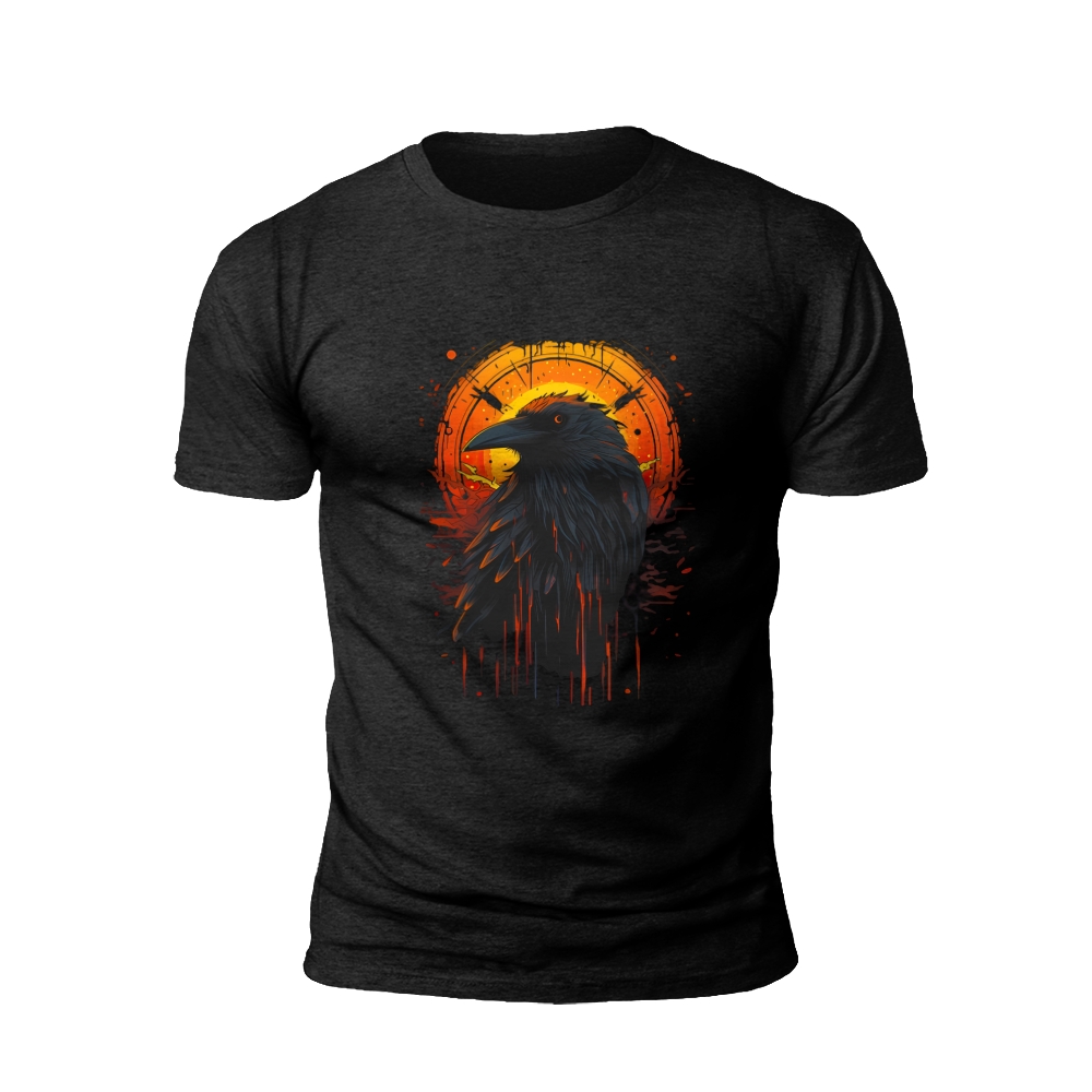 Sunset Raven with Runes T-shirt
