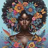 Floral Butterfly Black Lady Special Shaped 5D DIY Partial Drill Diamond Art Kit 30x30cm Diamonds Dots Gem Art Kits for Adults Home Decor