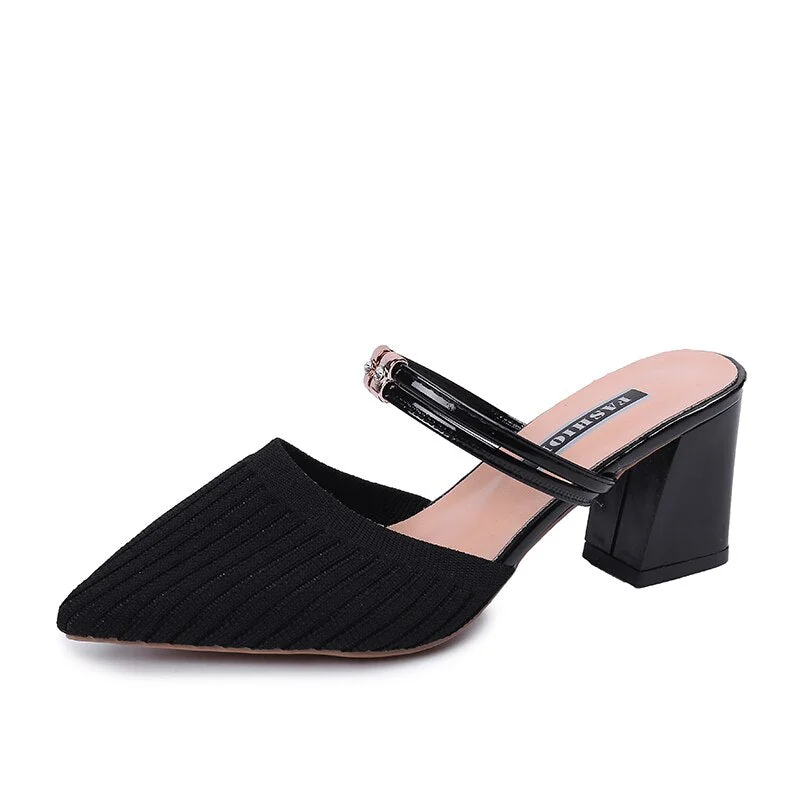 Summer Women Sandals High Heel Ladies Slippers Pointed Toe Slip-on Women Office Pumps Women Casual Shoes sandalias mujer