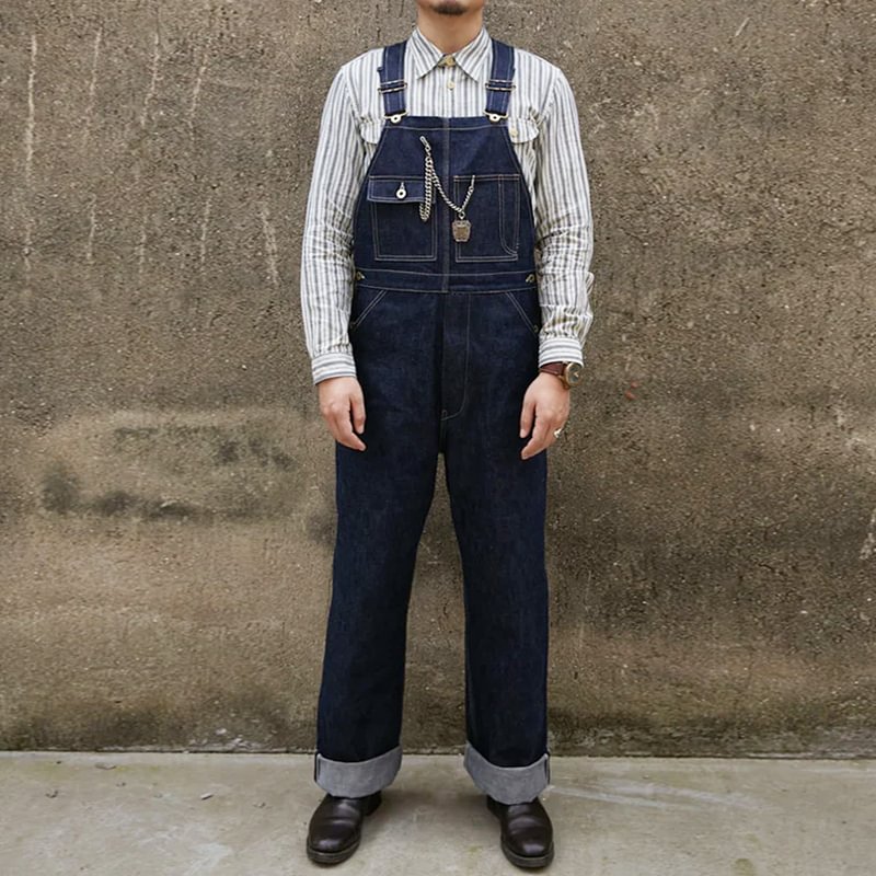 1940s Classic Cargo 16oz 100% Cotton Bib Pants