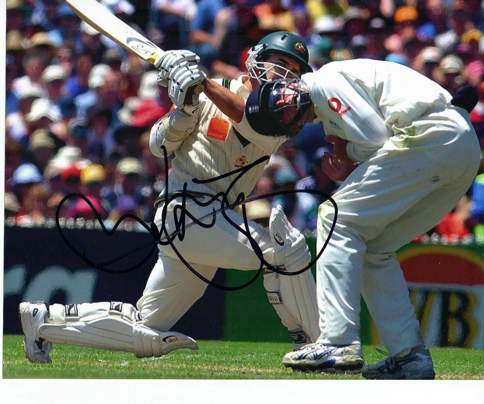 JUSTIN LANGER Signed 10X8 Photo Poster painting Ashes Cricket Australia AFTAL COA (2519)